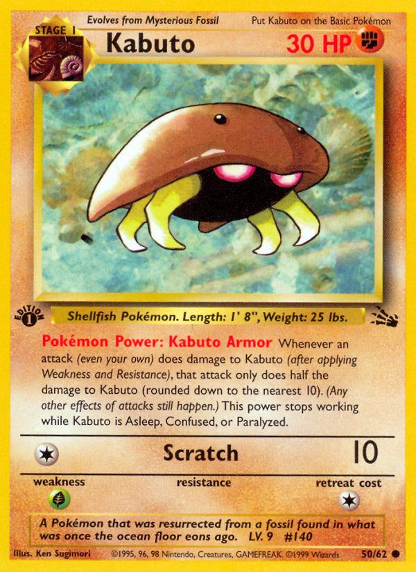 PSA 10 Kabuto Mystery of the Fossils graded Pokémon card
